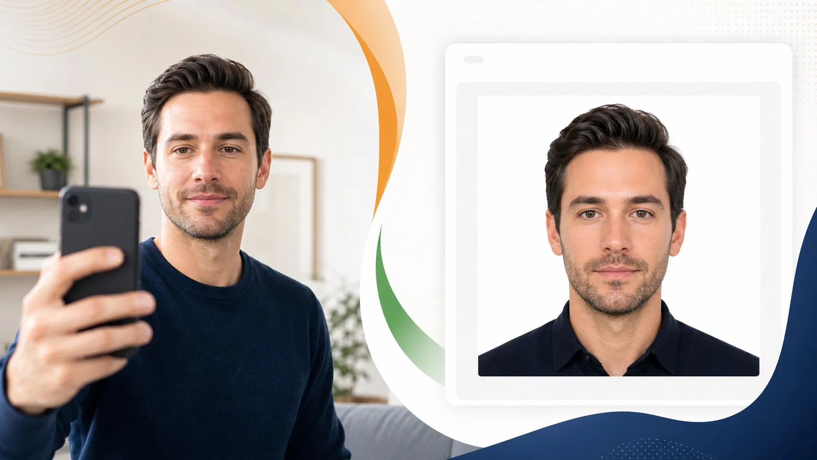 Selfie to India visa photo preview